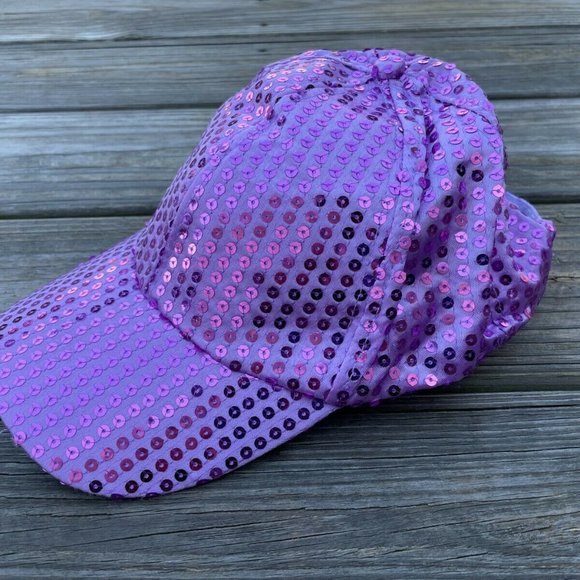 Women Hat Pink Tone Sequin Baseball Silver Cap Hat Fashion Hat New - Picture 4 of 12